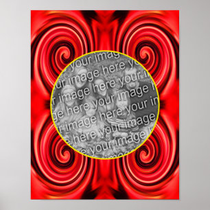 Abstrakt Red and Gult Swirls (Röd och ) - lägg til Poster