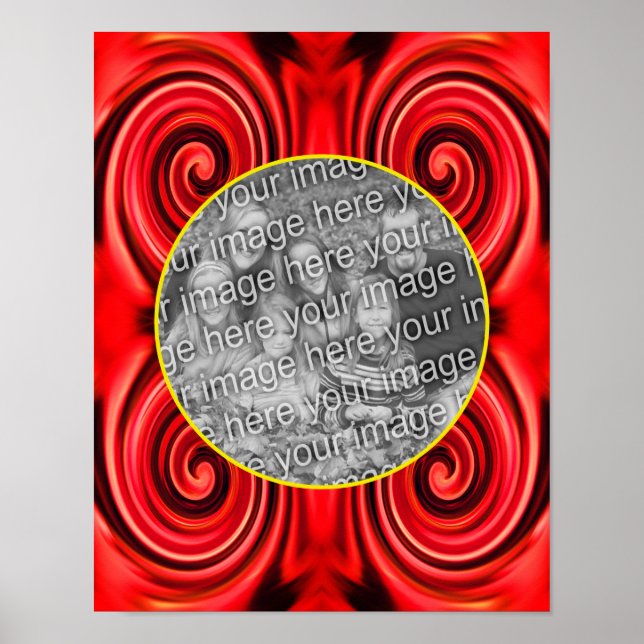 Abstrakt Red and Gult Swirls (Röd och ) - lägg til Poster (Framsidan)