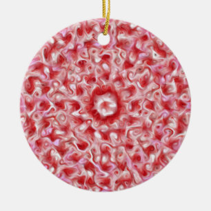 Abstrakt Red and Rosa Swirls Ornament