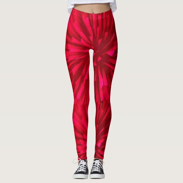 ABSTRAKT RED ASTRAL IMAGE LEGGINGS (Framsida)