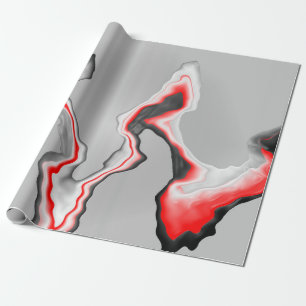 Abstrakt Red Black and white wave, zigzag mönster Presentpapper