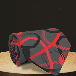Abstrakt Red Black Grått Brushstrokes Slips