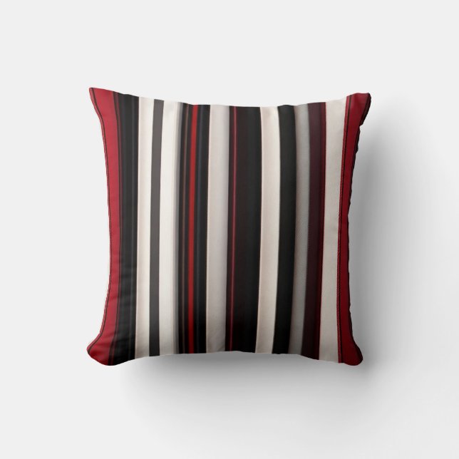 Abstrakt Red Black Linjer Trendig Collection Kudde (Framsida)