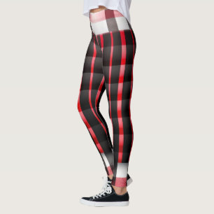 Abstrakt Red Black Play Modern Collection Leggings
