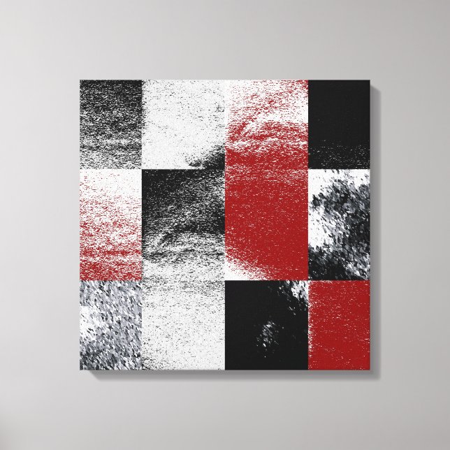 Abstrakt Red Black Stone Avslutar Collage Artwork Canvastryck (Framsida)
