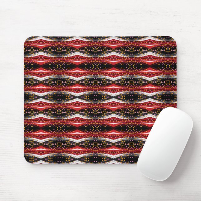 Abstrakt Red Black White Mouse Pad! Musmatta (Med mus)