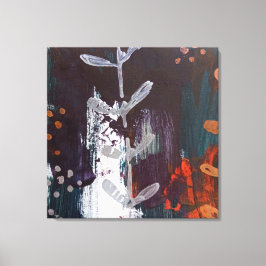 Abstrakt Red, Blue, Earth Tones och Vegetabiliska Canvastryck