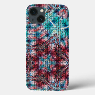 ABSTRAKT RED BLUE MOSAIC STAR