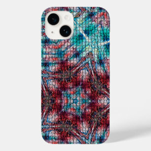 ABSTRAKT RED BLUE MOSAIC STAR