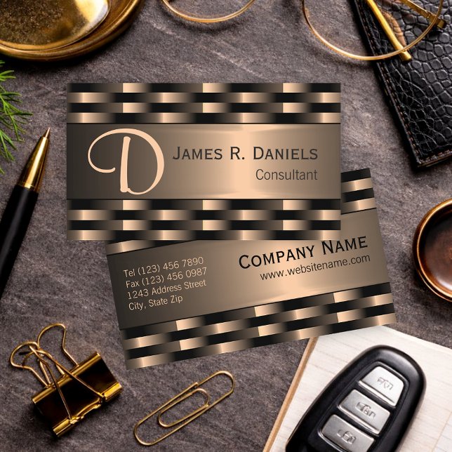 Abstrakt Red Copper Luxury Metallic Art Mönster Visitkort (Skapare uppladdad)