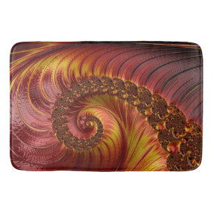 Abstrakt Red Fiery Fractal Badrumsmatta