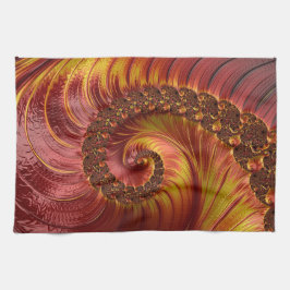 Abstrakt Red Fiery Fractal Kökshandduk