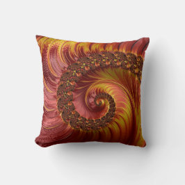 Abstrakt Red Fiery Spiral Fractal Kudde