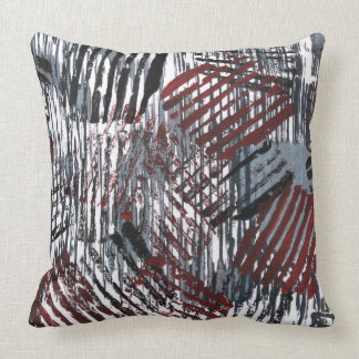 Abstrakt red grått art kudde