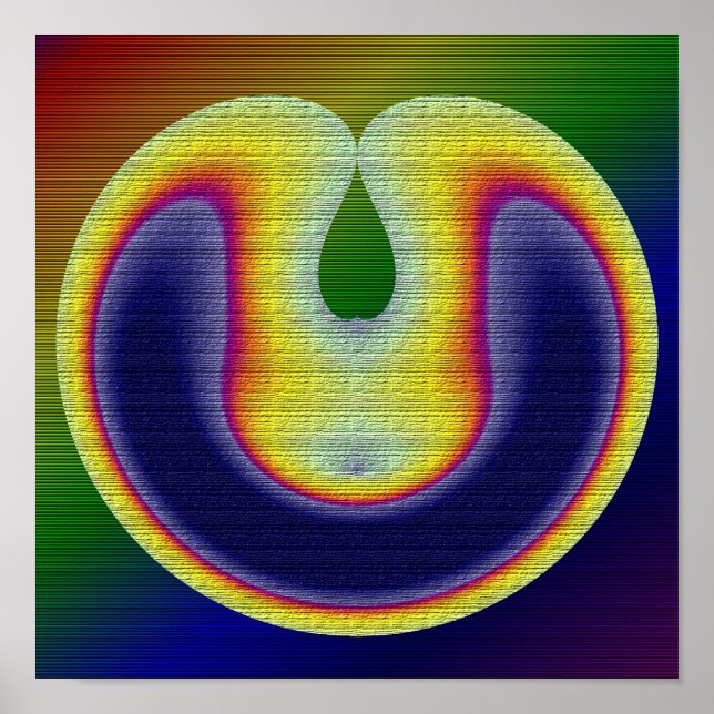 Abstrakt Red Gult Blue Rainbow Färg Poster (Framsidan)