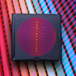 Abstrakt Red Lila Vibrant Mönster Modern Anpassnin Runt Klistermärke