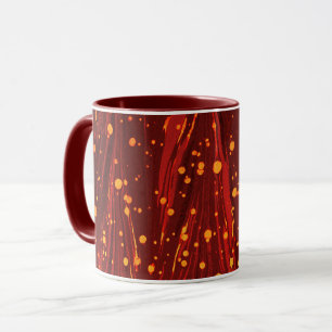 ABSTRAKT RED MARBLED PAPPERT MED GULD STÄNK MUGG