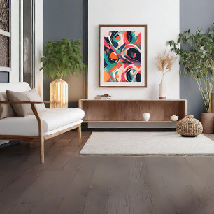 Abstrakt Red Modern Art Poster