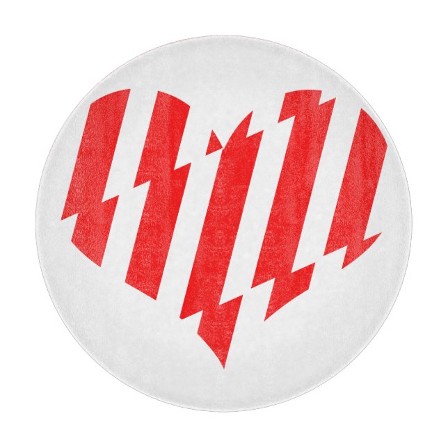 Abstrakt Red n White Rand Valentine Heart (Framsidan)