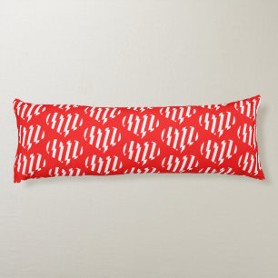 Abstrakt Red n White Rand Valentine Heart Kroppskudde