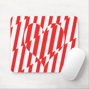 Abstrakt Red n White Rand Valentine Heart Musmatta
