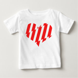 Abstrakt Red n White Rand Valentine Heart T Shirt