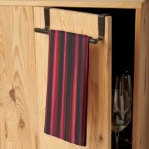 Abstrakt Red Rand på Black Kitchen Towel