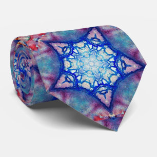 ABSTRAKT RED ROSA BLUE STARS Fractal Geometric Slips