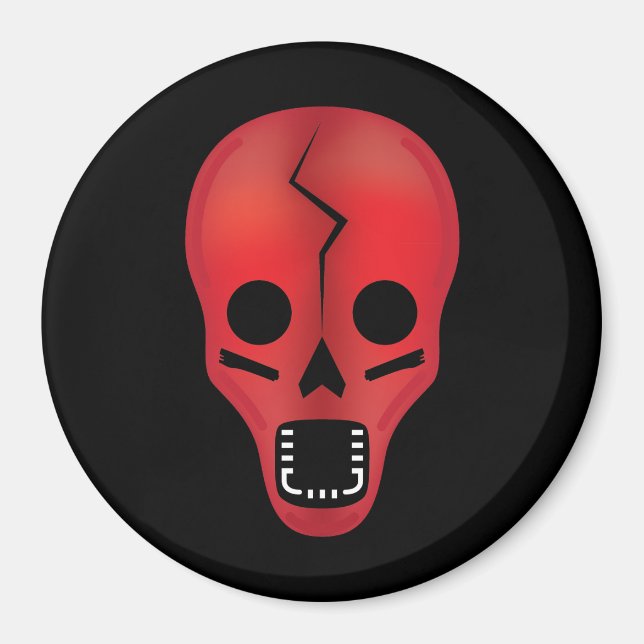 Abstrakt Red Skull Magnet (Framsidan)