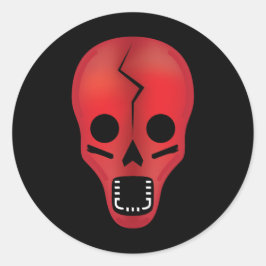 Abstrakt Red Skull Runt Klistermärke