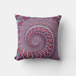 Abstrakt Red Spiral Fractal Kudde