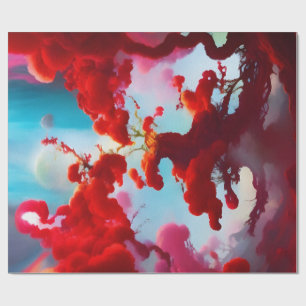 Abstrakt Red träd Presentpapper