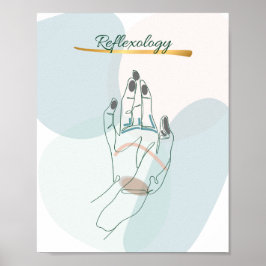 Abstrakt reflexologihandkarta neutrala toner poster