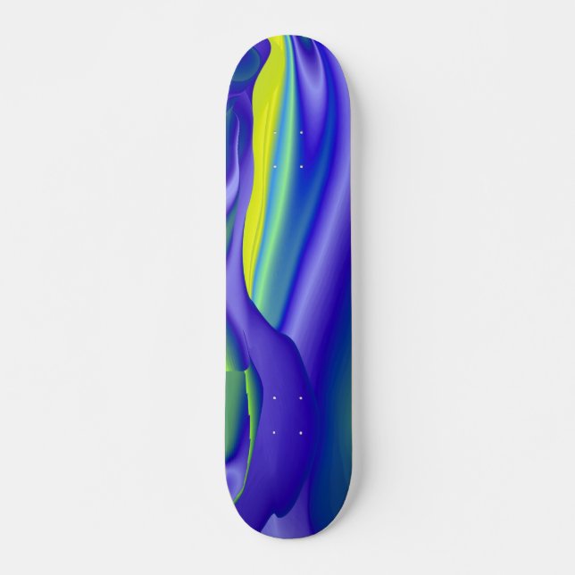 Abstrakt regenbogen i gelb lila blau mini skateboard bräda 18,7 cm (Framsida)