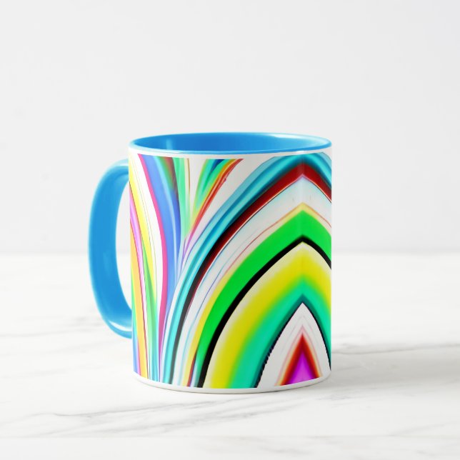 Abstrakt Regnbågar Marcular Swirls Mugg (Framsida vänster)