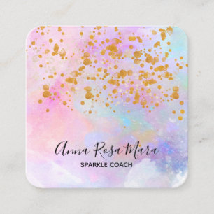 *~* Abstrakt Regnbåge Guld Gnistra Glitter Fyrkantigt Visitkort