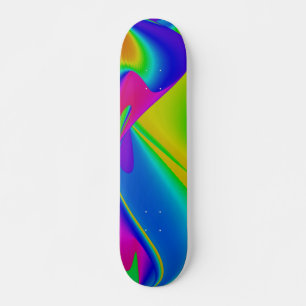 Abstrakt regnbåge old school skateboard bräda 21,6 cm