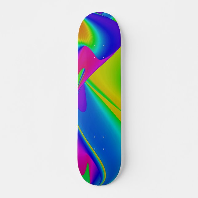 Abstrakt regnbåge old school skateboard bräda 21,6 cm (Framsida)