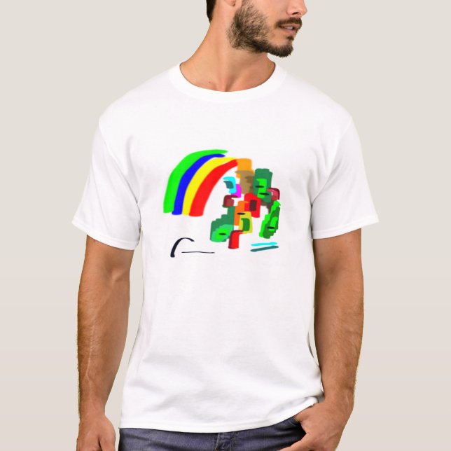 abstrakt regnbåge tee shirt (Framsida)