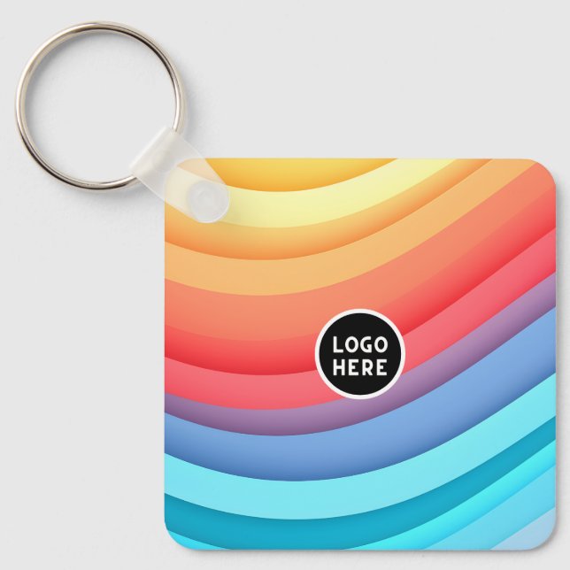 Abstrakt Regnbåge Vinkarare med din beröring Nyckelring (Framsida)