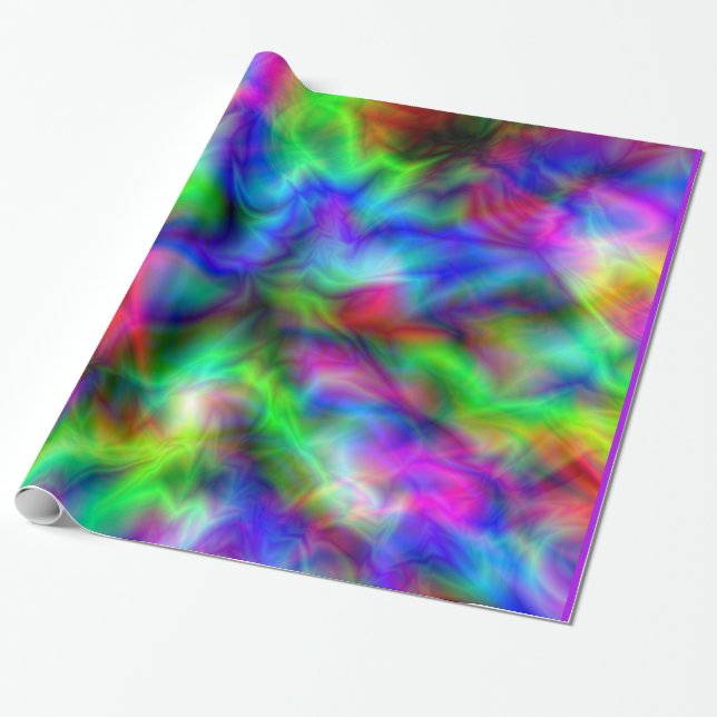 Abstrakt regnbågefärger presentpapper (Utrullad)