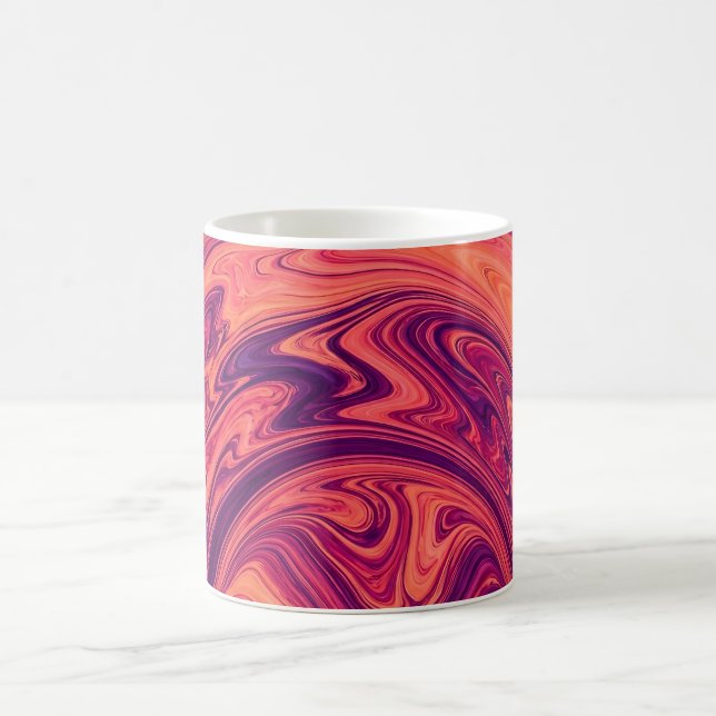 Abstrakt regnbågsbåge solnedgång orange kaffemugg (Center)