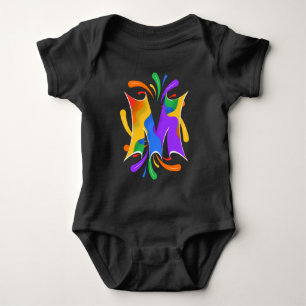 Abstrakt regnbågsbokstav M monogram T Shirt