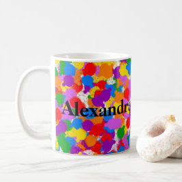 Abstrakt Regnbågsfärgplatta Kaffemugg
