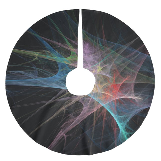 Abstrakt regnbågsis konst julgransmatta borstad polyester (Framsidan)