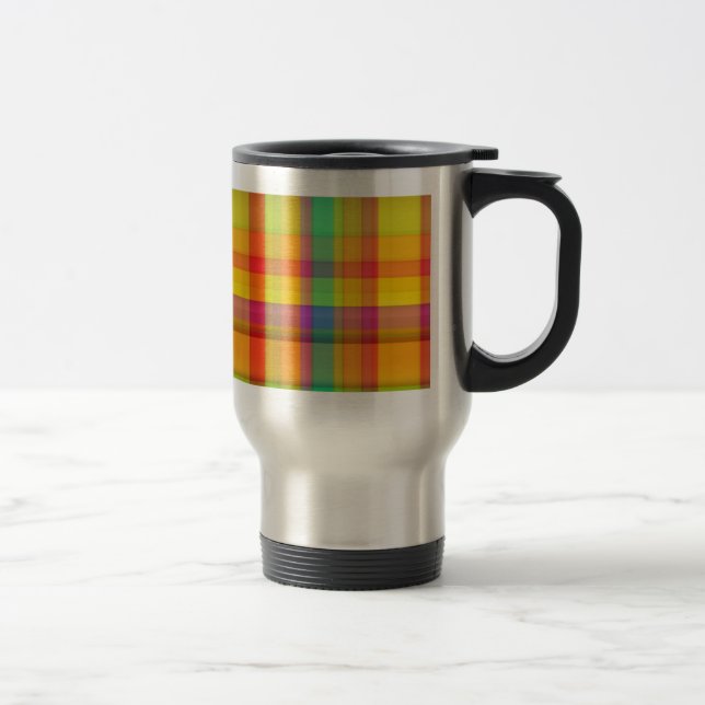 Abstrakt regnbågsrutdesign resemugg (Höger)