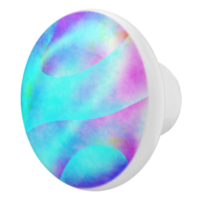 Abstrakt Regnbågsströmning Rand design Knopp (Höger)