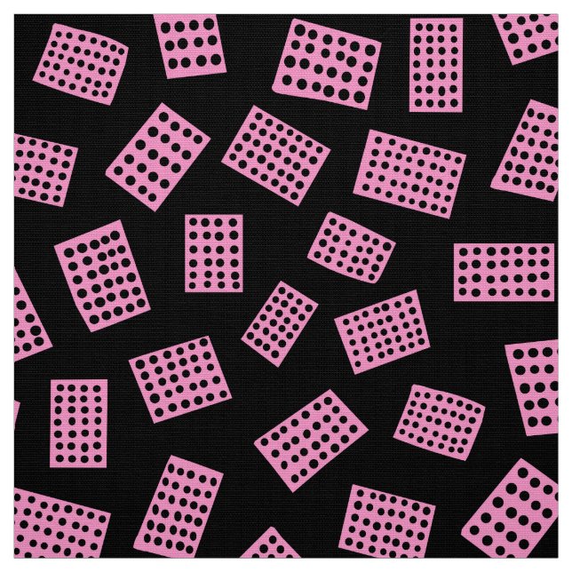 Abstrakt Rektanglar 081122 - Rosa på svart Tyg (Provkarta)