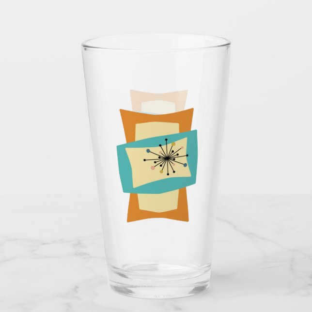 Abstrakt Rektanglar i mitten av århundradet Modern Glaskopp (Framsida)