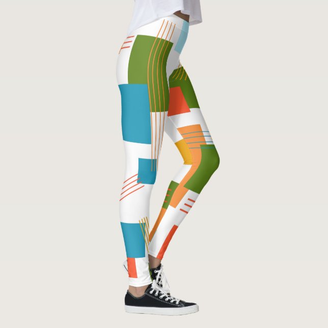 Abstrakt Rektanglar och Linjer Leggings (Höger)